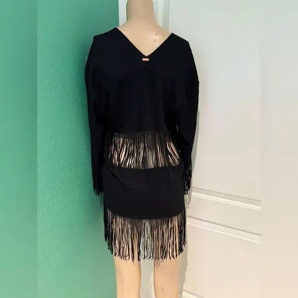 Beach Bunny Black Fringe Tunic Indian Summer